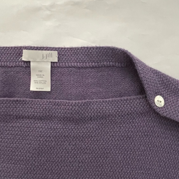 J. Jill Lavender Two Way Button-Accent Lightweight Poncho - Picture 5 of 6